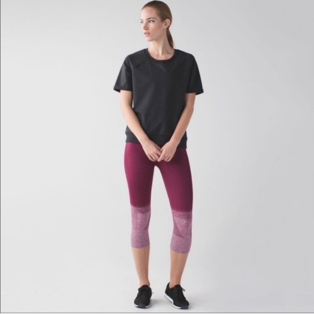 Lululemon Seamlessly Street Crop Heathered Dashing Purple Size 6